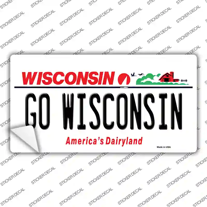 Go Wisconsin Novelty Sticker Decal Small