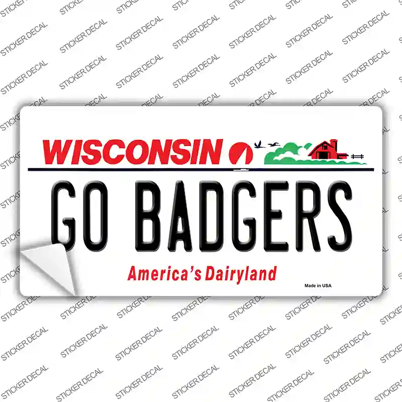 Go Badgers Novelty Sticker Decal Small