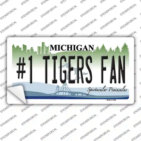 Number 1 Tigers Fan Novelty Sticker Decal Small