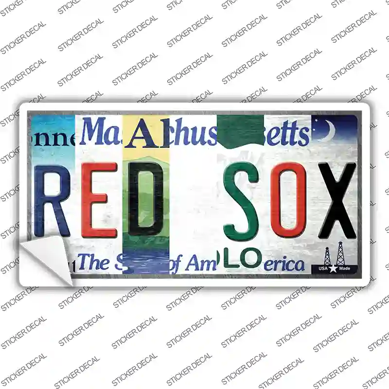 Red Sox Strip Art Novelty Sticker Decal