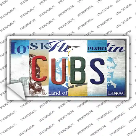 Cubs Strip Art Novelty Sticker Decal Small