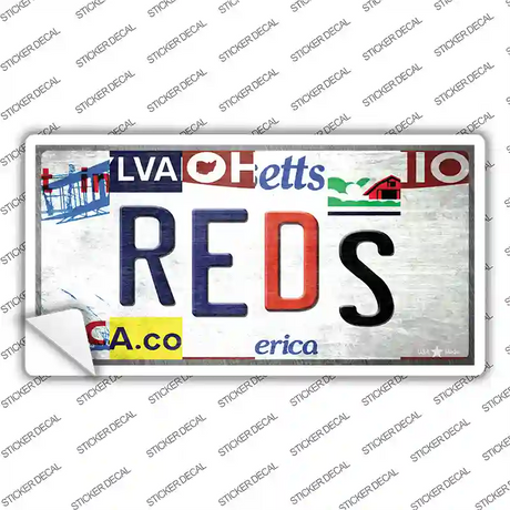 Reds Strip Art Novelty Sticker Decal Small