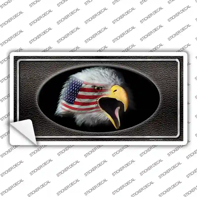 American Flag Eagle Black Novelty Sticker Decal