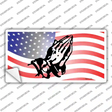 American Flag Praying Hands Novelty Sticker Decal Small