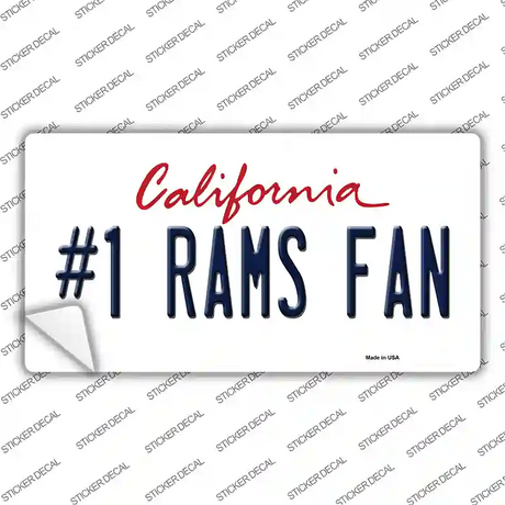 Number 1 Rams Fan Novelty Sticker Decal Small