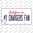 Number 1 Chargers Fan Novelty Sticker Decal Small