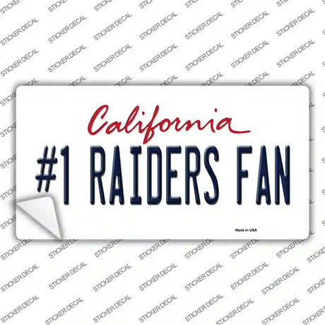 Number 1 Raiders Fan California Novelty Sticker Decal Small