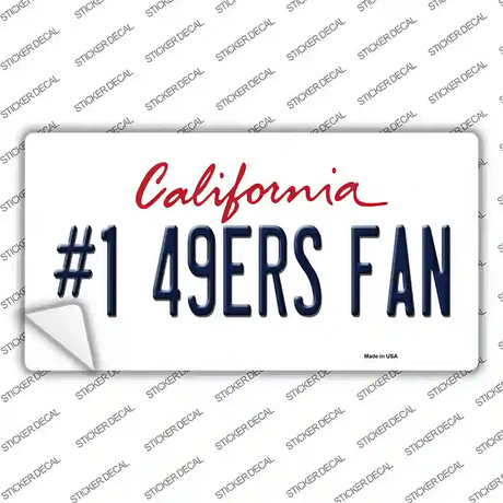 Number 1 49ers Fan Novelty Sticker Decal Small