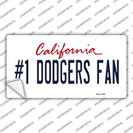 Number 1 Dodgers Fan Novelty Sticker Decal Small