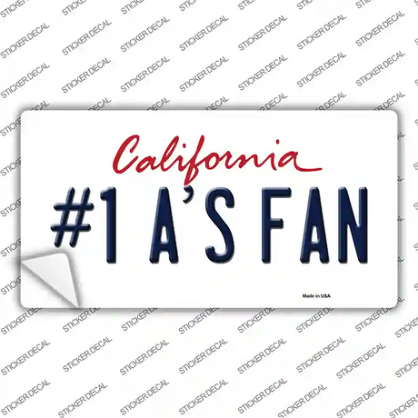 Number 1 Athletics Fan Novelty Sticker Decal Small