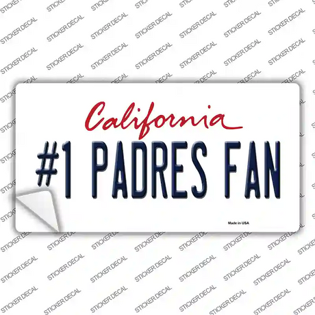 Number 1 Padres Fan Novelty Sticker Decal Small