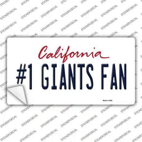 Number 1 Giants Fan Novelty Sticker Decal Small