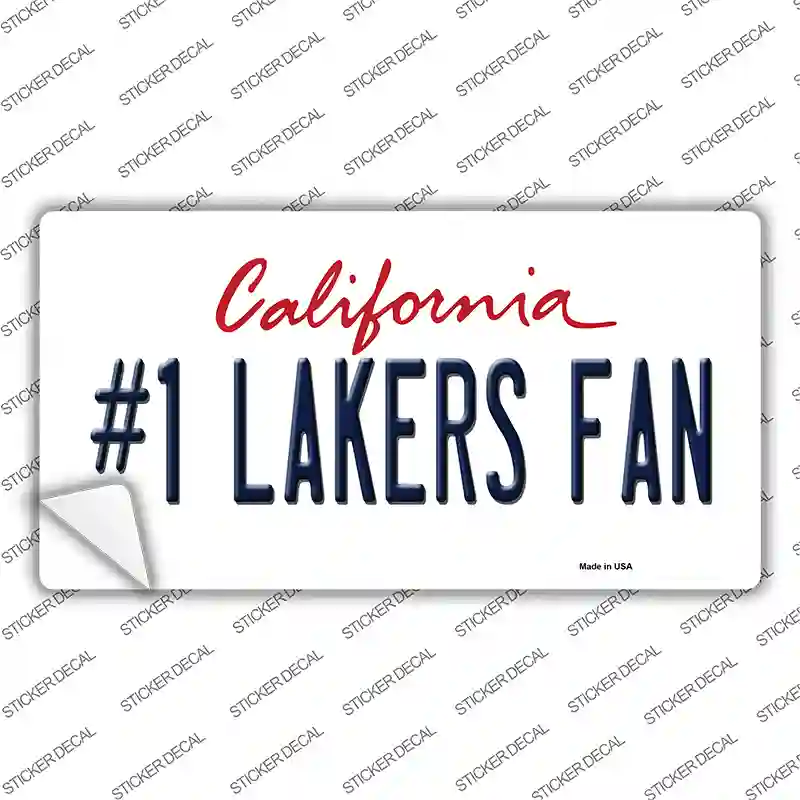 Number 1 Lakers Fan Novelty Sticker Decal Small