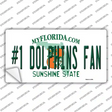 Number 1 Dolphins Fan Novelty Sticker Decal Small