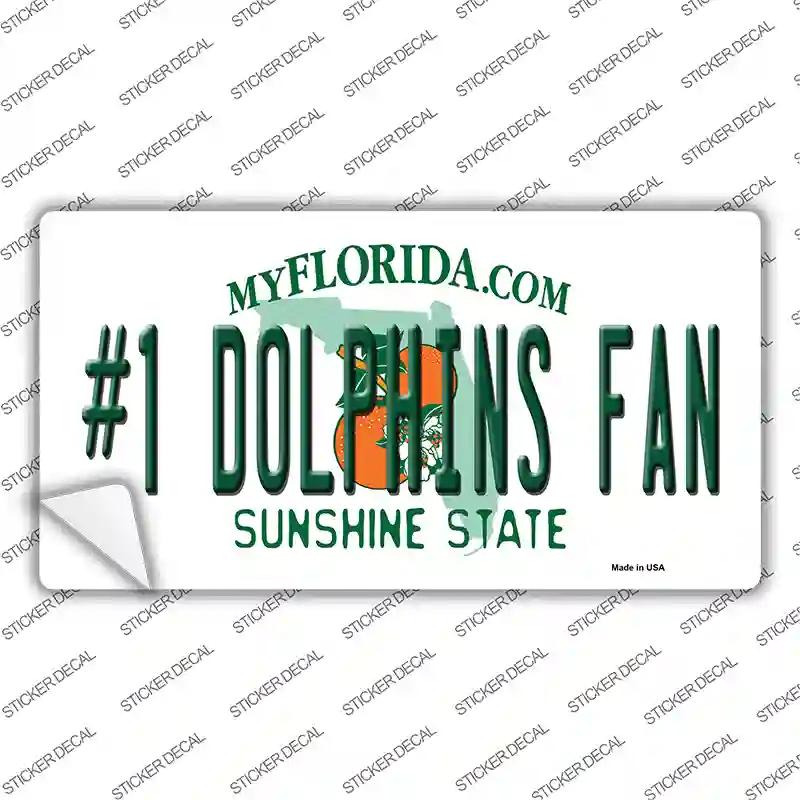 Number 1 Dolphins Fan Novelty Sticker Decal Small