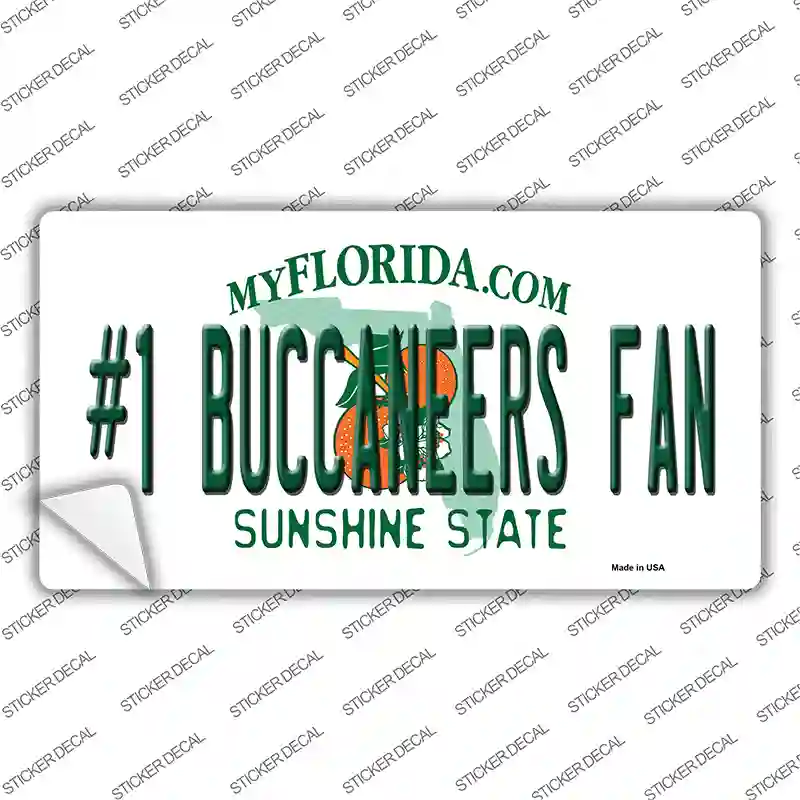 Number 1 Buccaneers Fan Novelty Sticker Decal Small