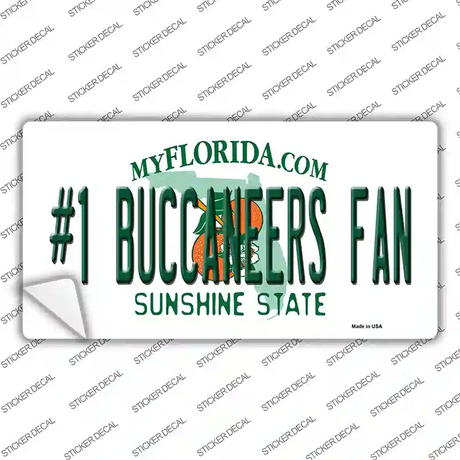 Number 1 Buccaneers Fan Novelty Sticker Decal Small