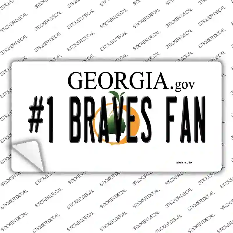 Number 1 Braves Fan Novelty Sticker Decal Small