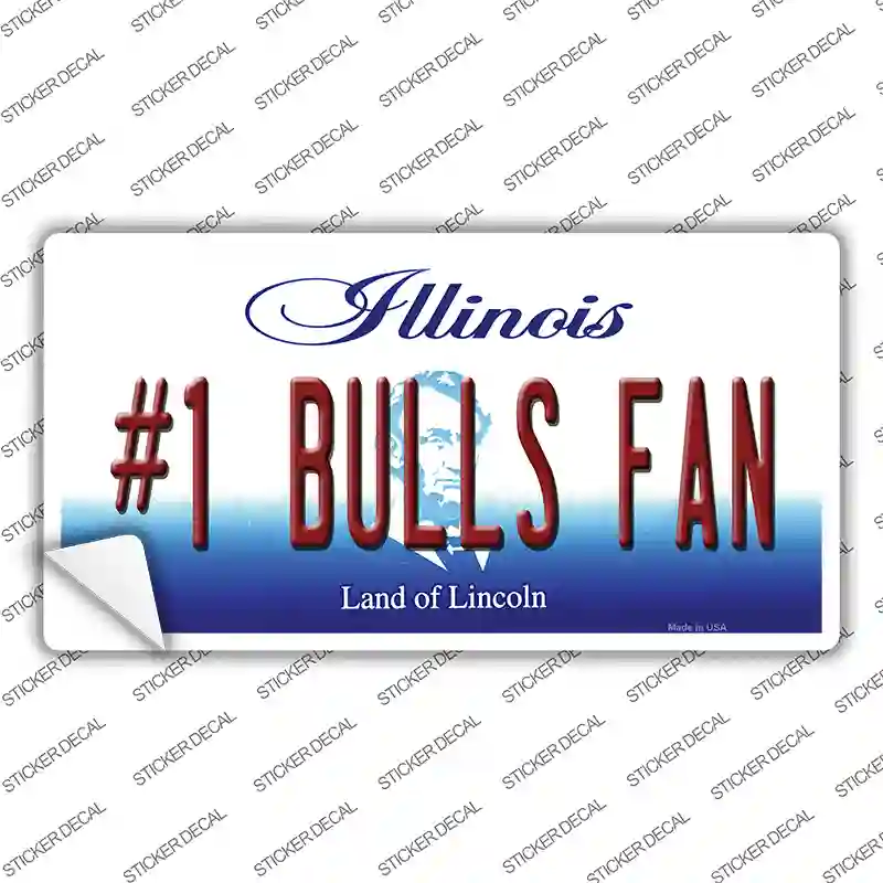 Number 1 Bulls Fan Novelty Sticker Decal Small