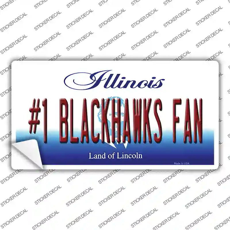 Number 1 Blackhawks Fan Novelty Sticker Decal Small