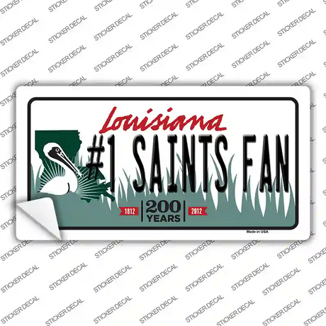 Number 1 Saints Fan Novelty Sticker Decal Small