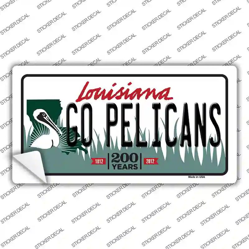 Go Pelicans Novelty Sticker Decal Small