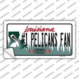 Number 1 Pelicans Fan Novelty Sticker Decal Small