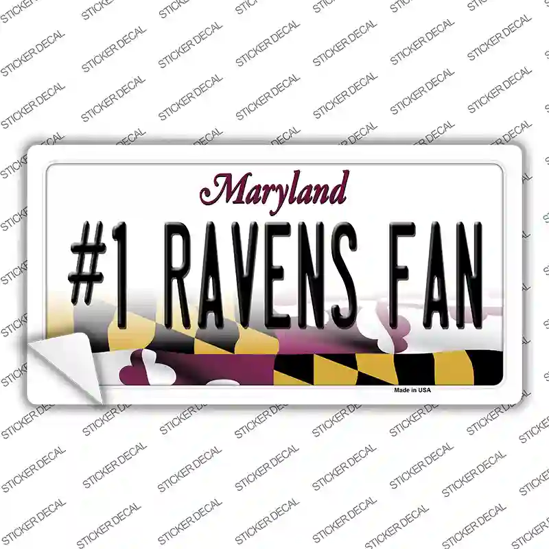 Number 1 Ravens Fan Novelty Sticker Decal Small