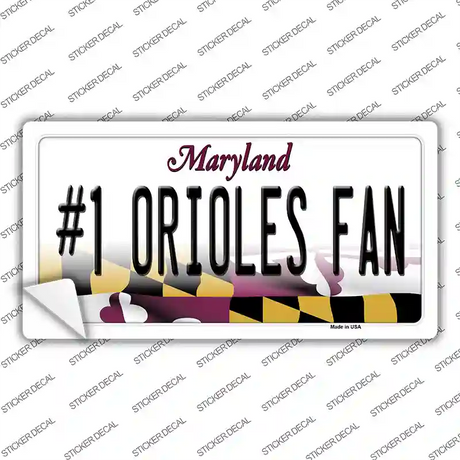 Number 1 Orioles Fan Novelty Sticker Decal Small