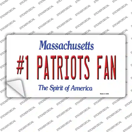 Number 1 Patriots Fan Novelty Sticker Decal Small