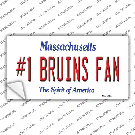 Number 1 Bruins Fan Novelty Sticker Decal Small