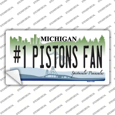 Number 1 Pistons Fan Novelty Sticker Decal Small