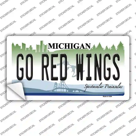 Go Red Wings Novelty Sticker Decal Small