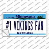 Number 1 Vikings Fan Novelty Sticker Decal Small