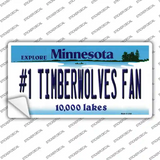 Number 1 Timberwolves Fan Novelty Sticker Decal Small