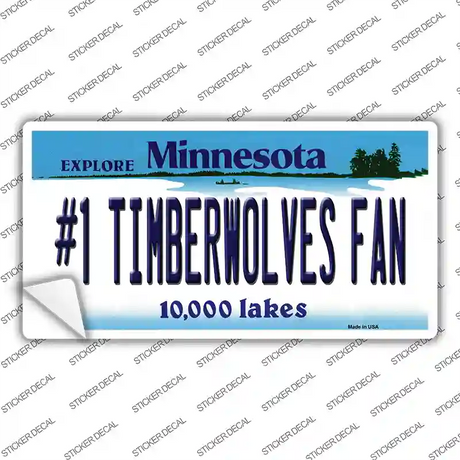 Number 1 Timberwolves Fan Novelty Sticker Decal Small