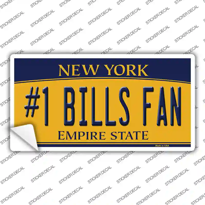 Number 1 Bills Fan Novelty Sticker Decal Small