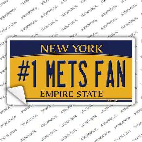 Number 1 Mets Fan Novelty Sticker Decal Small