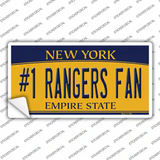 Number 1 Rangers Fan New York Novelty Sticker Decal Small