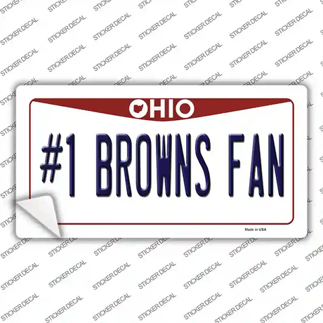 Number 1 Browns Fan Novelty Sticker Decal Small