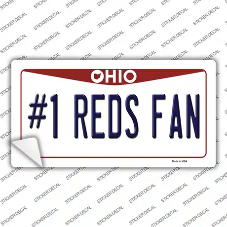 Number 1 Reds Fan Novelty Sticker Decal Small