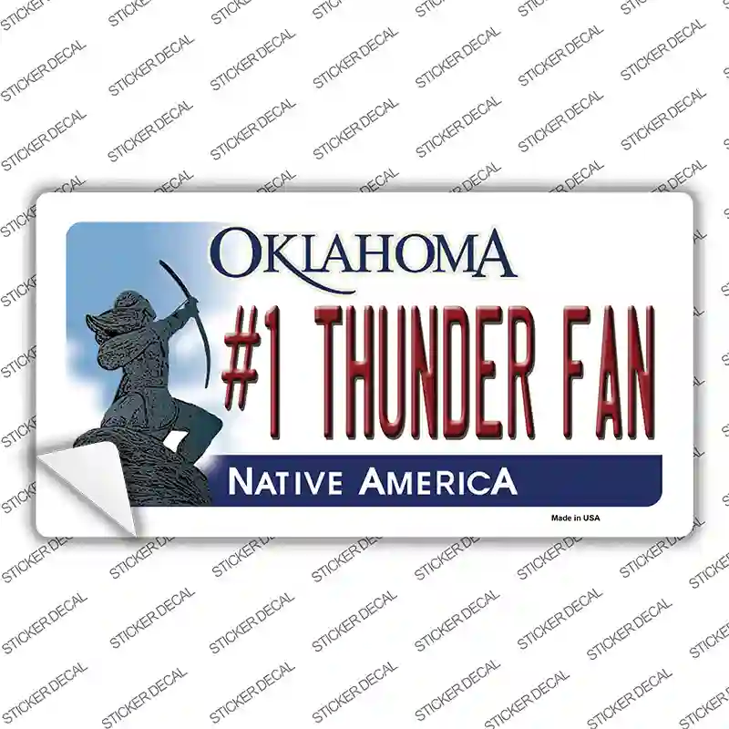 Number 1 Thunder Fan Novelty Sticker Decal Small