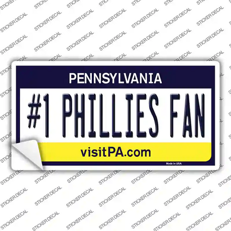 Number 1 Phillies Fan Novelty Sticker Decal Small