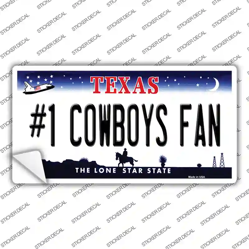 Number 1 Cowboys Fan Novelty Sticker Decal Small