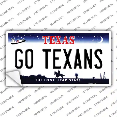 Go Texans Novelty Sticker Decal Small