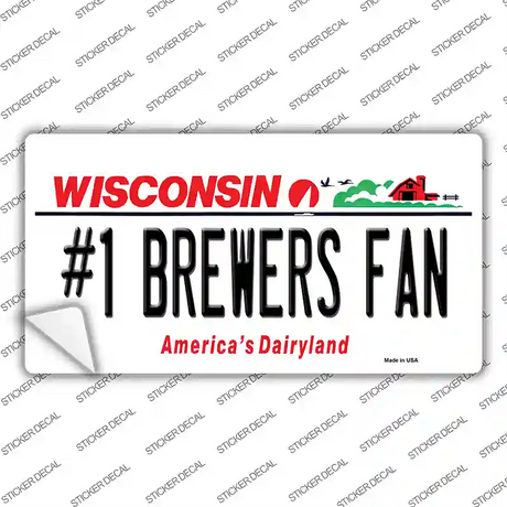 Number 1 Brewers Fan Novelty Sticker Decal Small