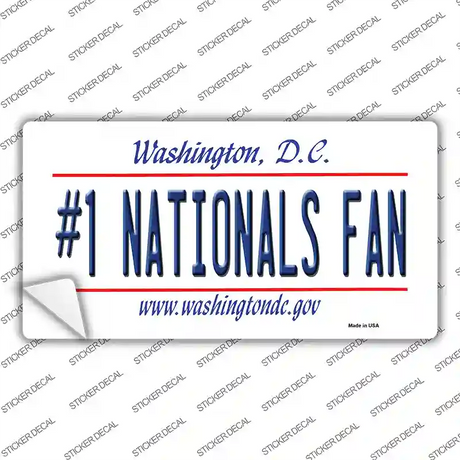 Number 1 Nationals Fan Novelty Sticker Decal Small