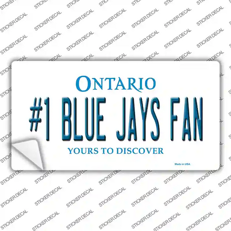 Number 1 Blue Jays Fan Novelty Sticker Decal Small