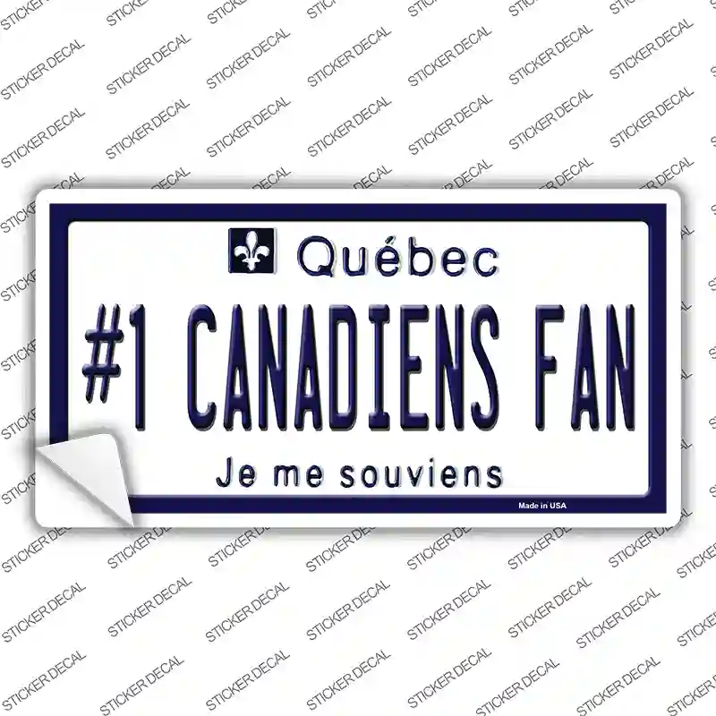 Number 1 Canadiens Fan Novelty Sticker Decal
