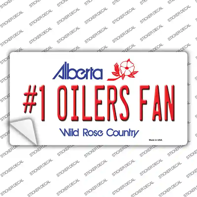 Number 1 Oilers Fan Novelty Sticker Decal Small